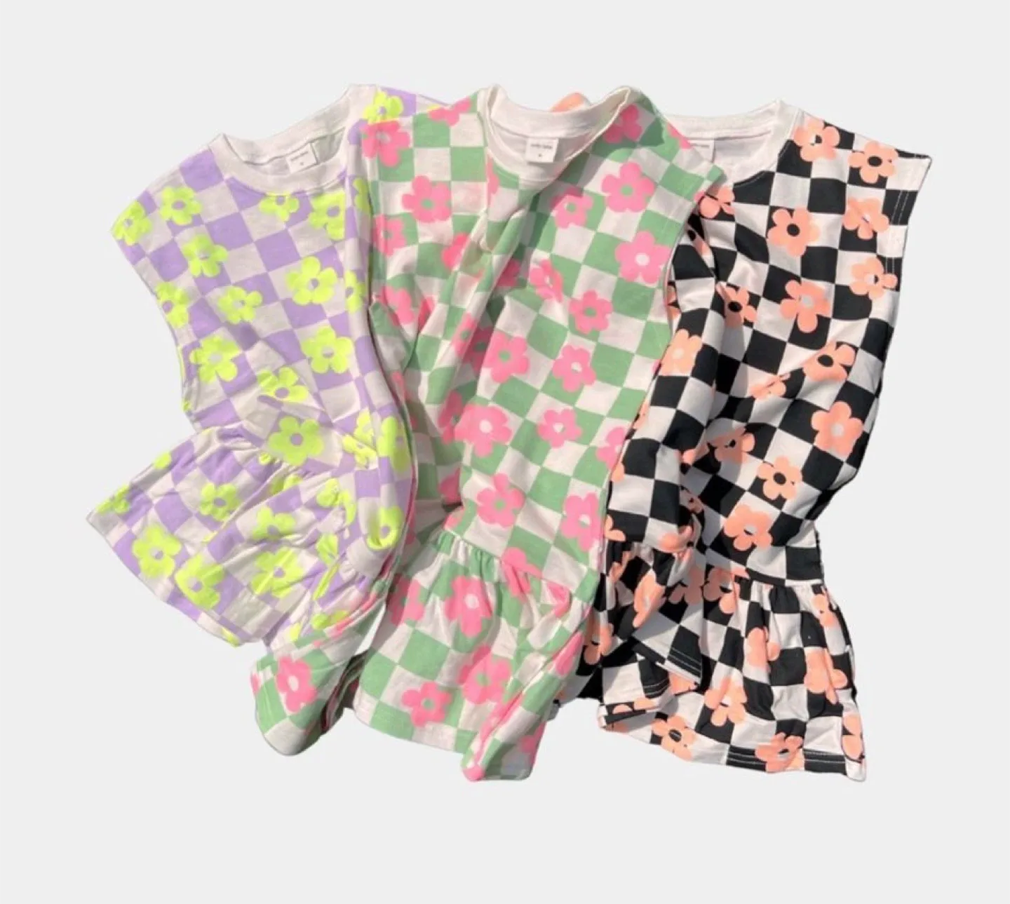 Floral checkered dress image indicator(2)