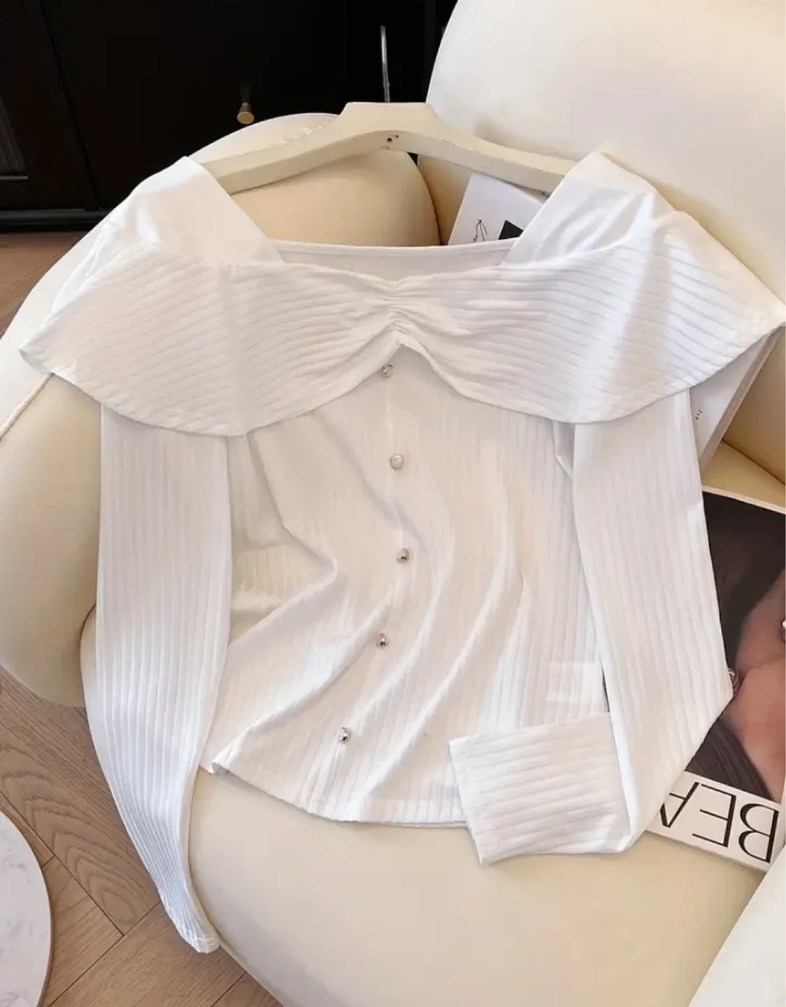 White Long Sleeve Blouse image indicator(2)