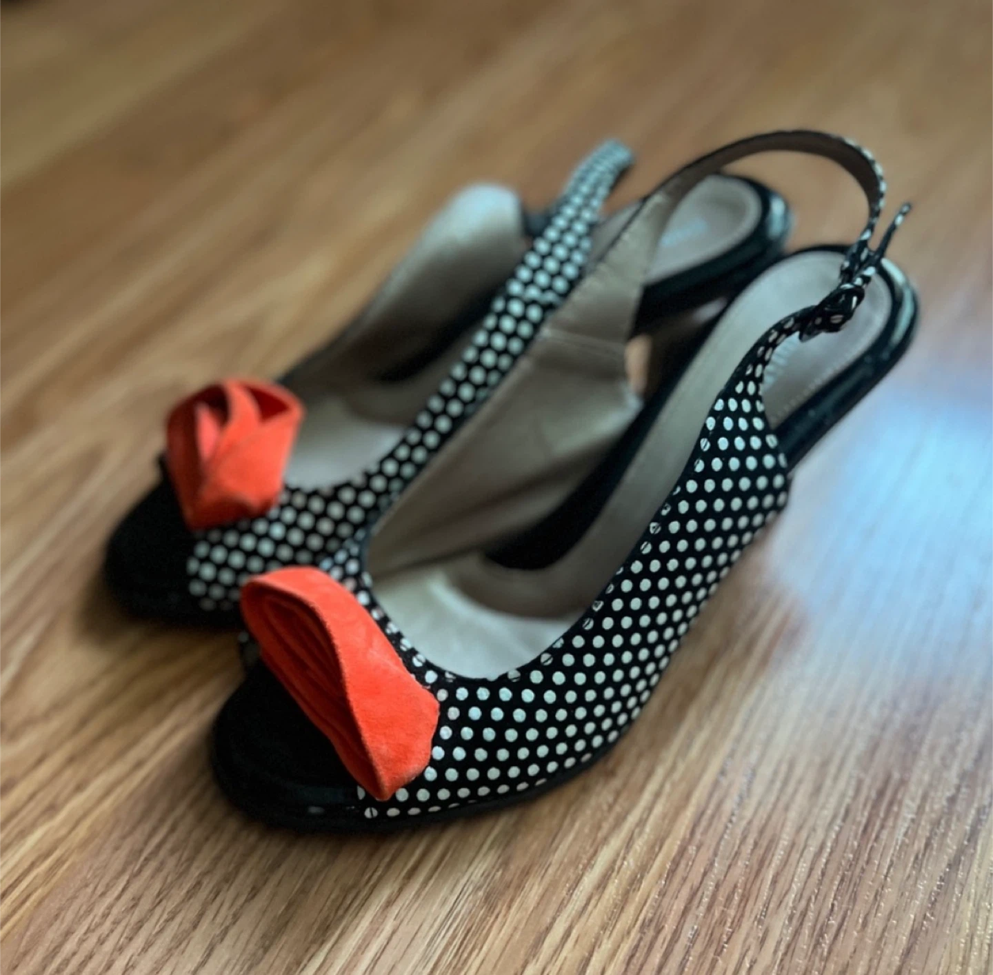 BeautiFeel Polka Dot Slingback Heels - photo 2