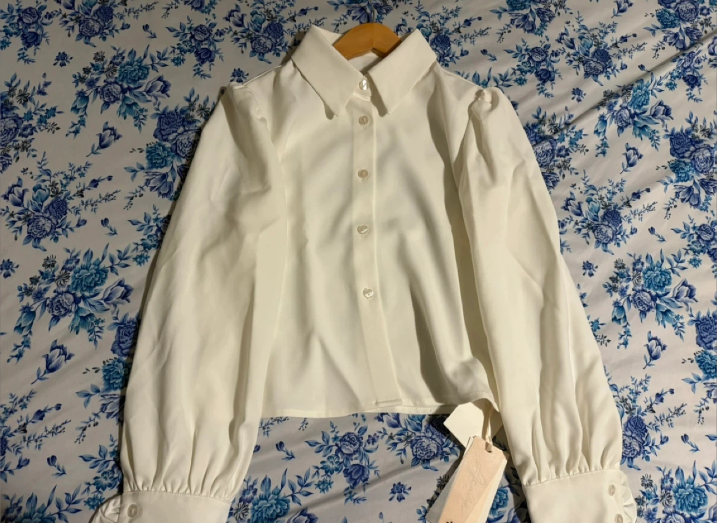 [ACAINE] White Cream Ruffle Blouse