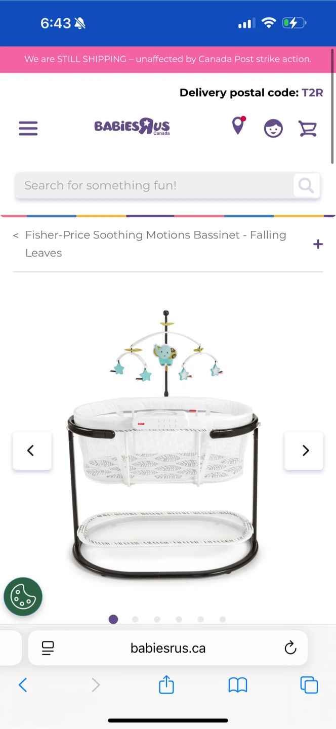Fisher-Price Soothing Motions Bassinet - Falling Leaves