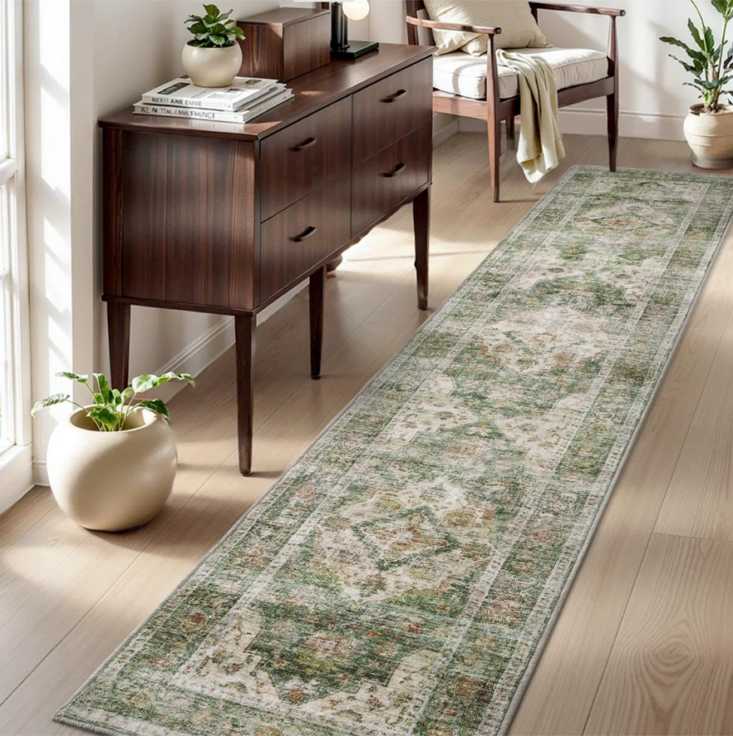 2x10 Runner Rug - Olive Green thumbnail