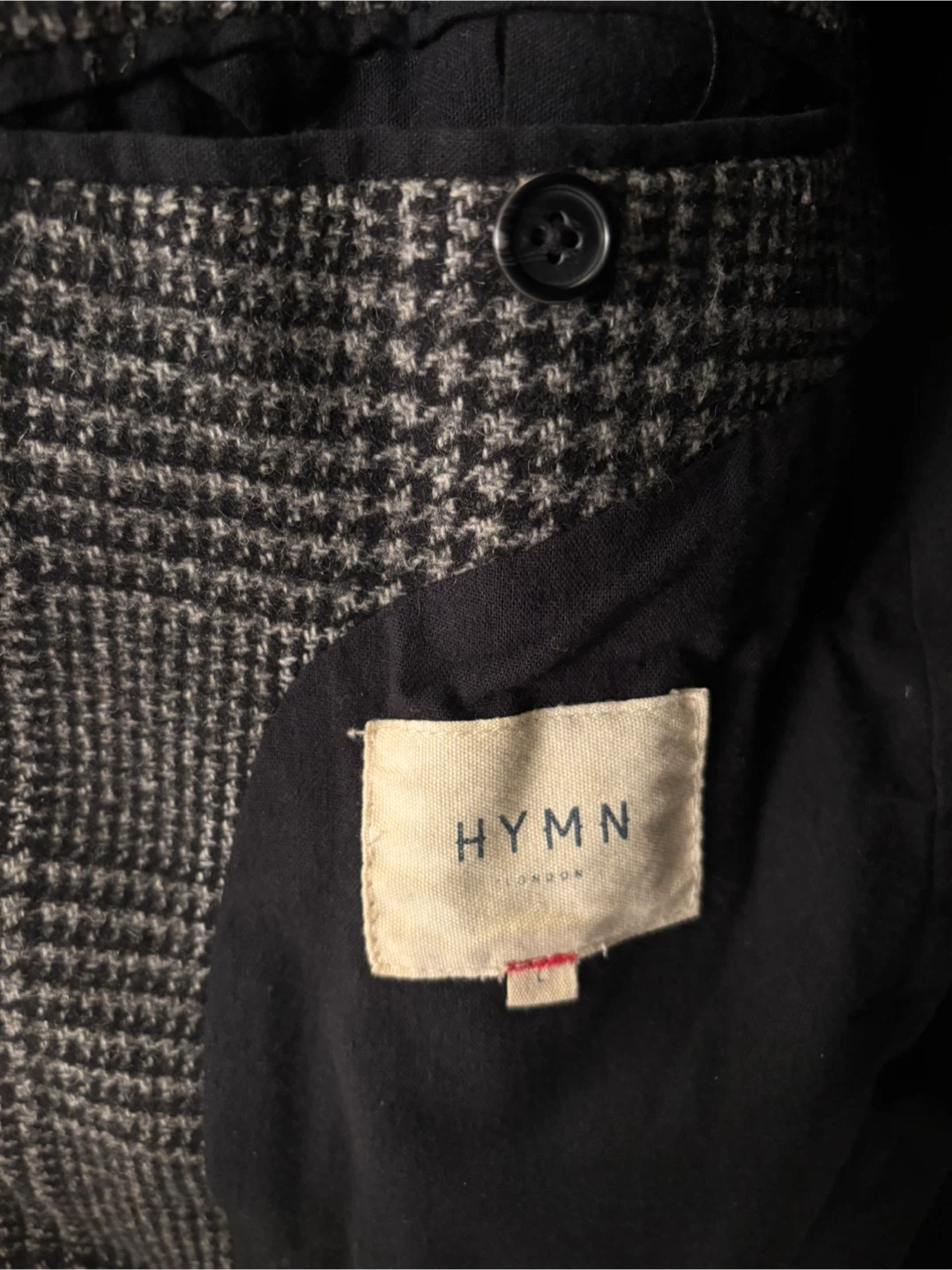 Hymn London Plaid Wool Blend Overcoat - Size L - photo 2