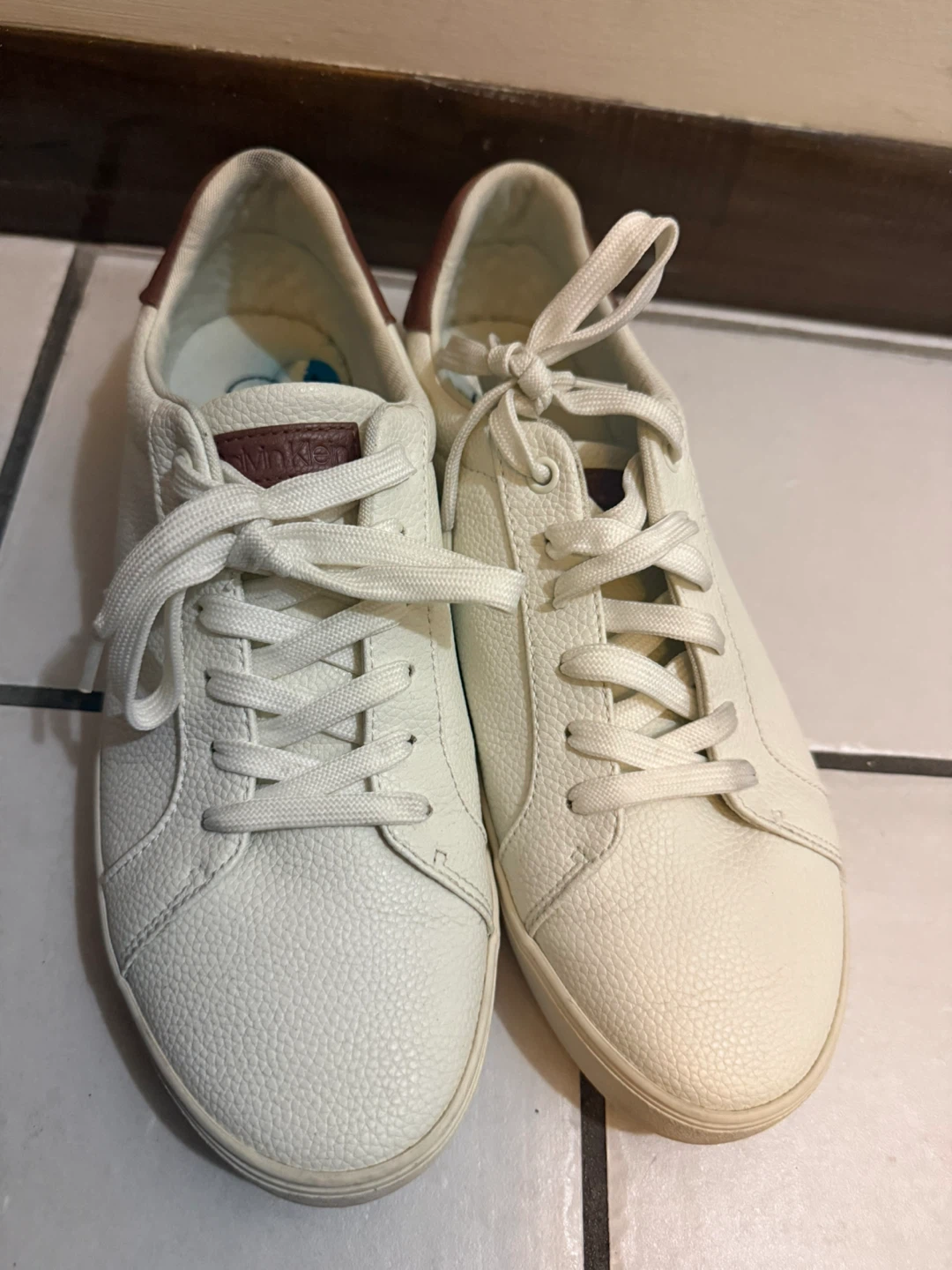 Calvin Klein White Leather Sneakers
