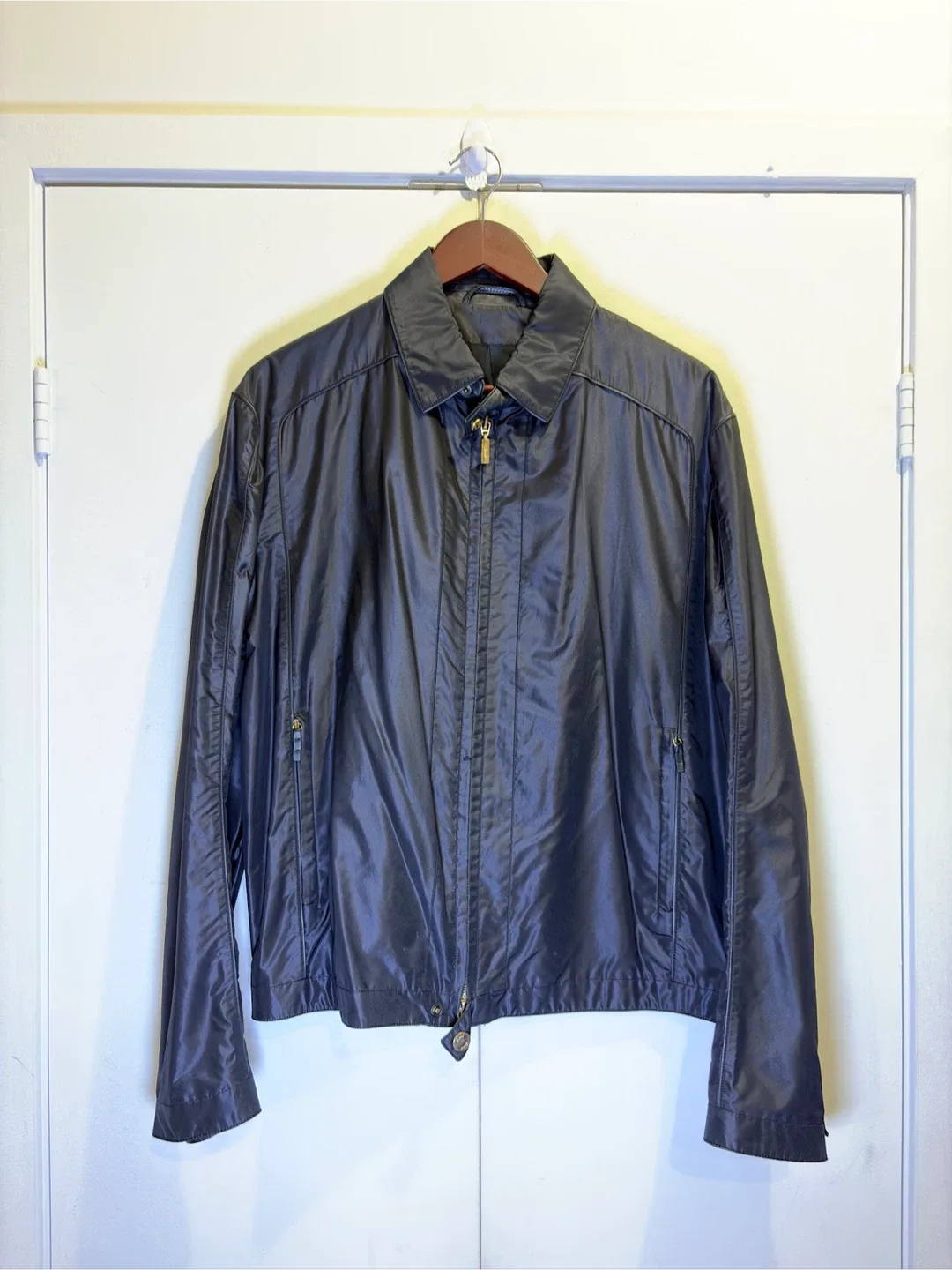 Brioni Collared Full-Zip Bemberg Biker Jacket thumbnail