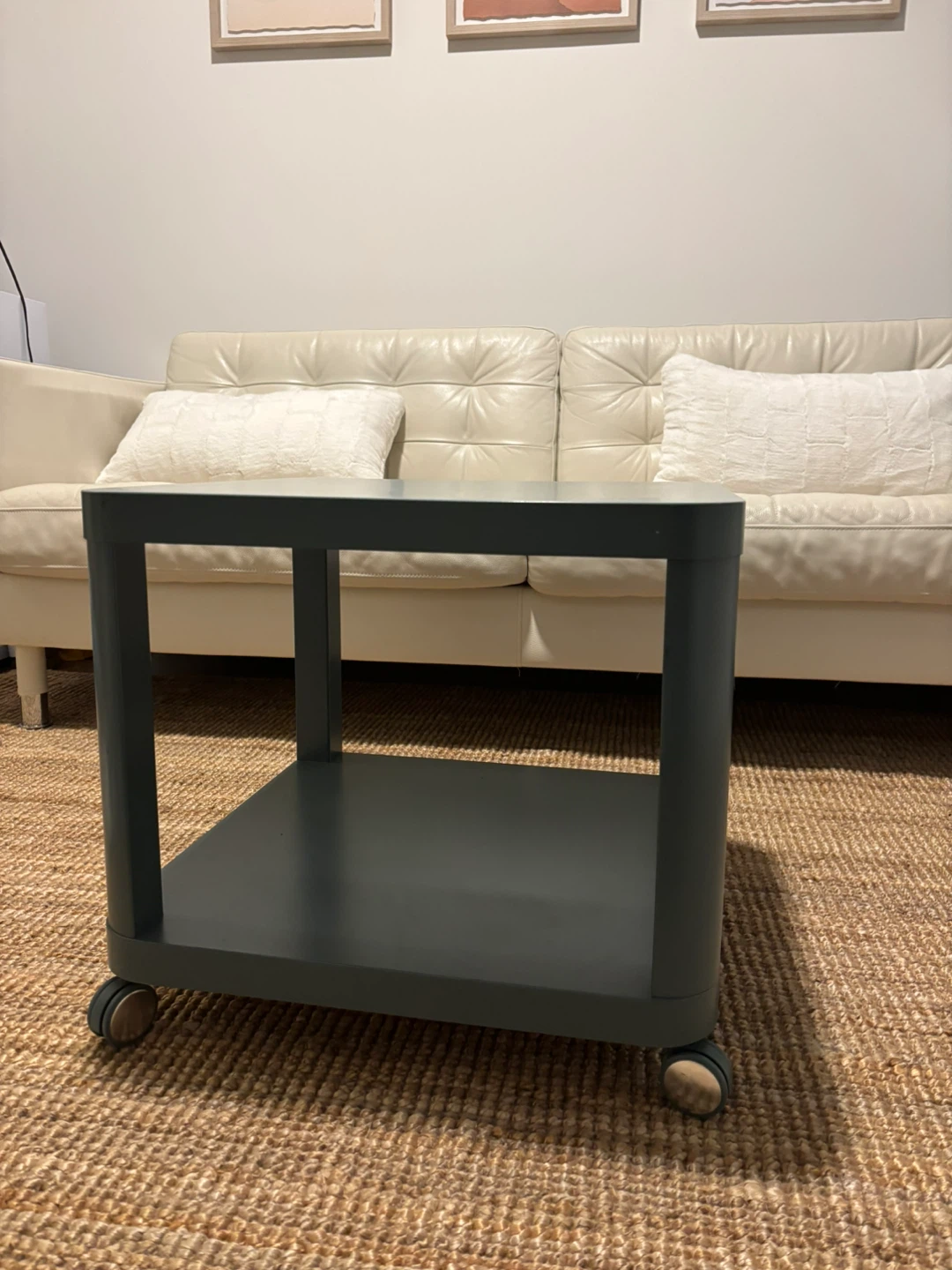 Side table on casters, shale blue, 50x50 cm (19 5/8x19 5/8 ") - photo 3
