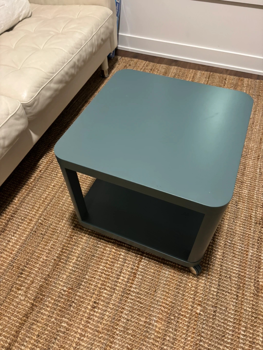 Side table on casters, shale blue, 50x50 cm (19 5/8x19 5/8 ") - photo 2
