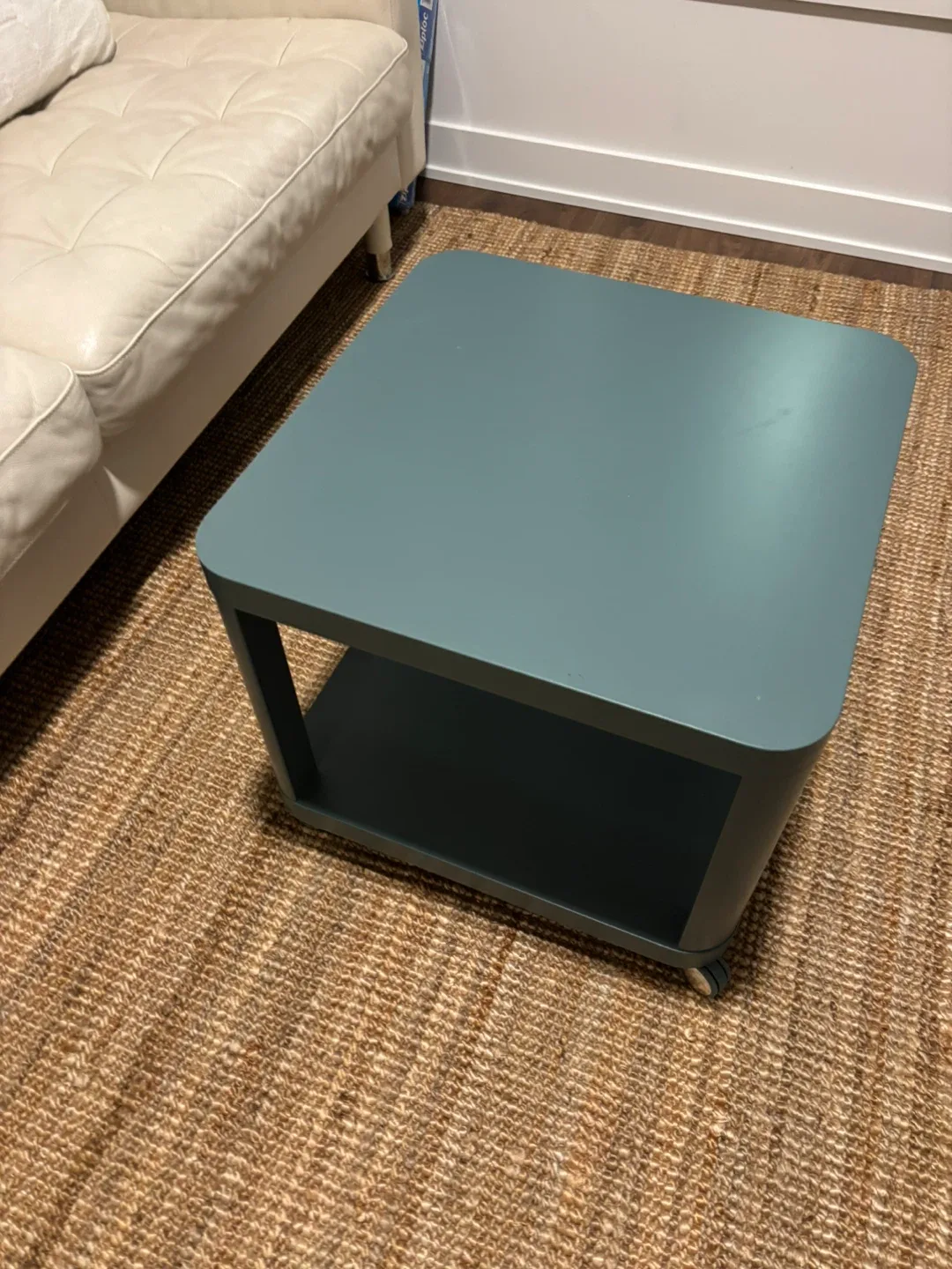 Side table on casters, shale blue, 50x50 cm (19 5/8x19 5/8 ") image indicator(2)