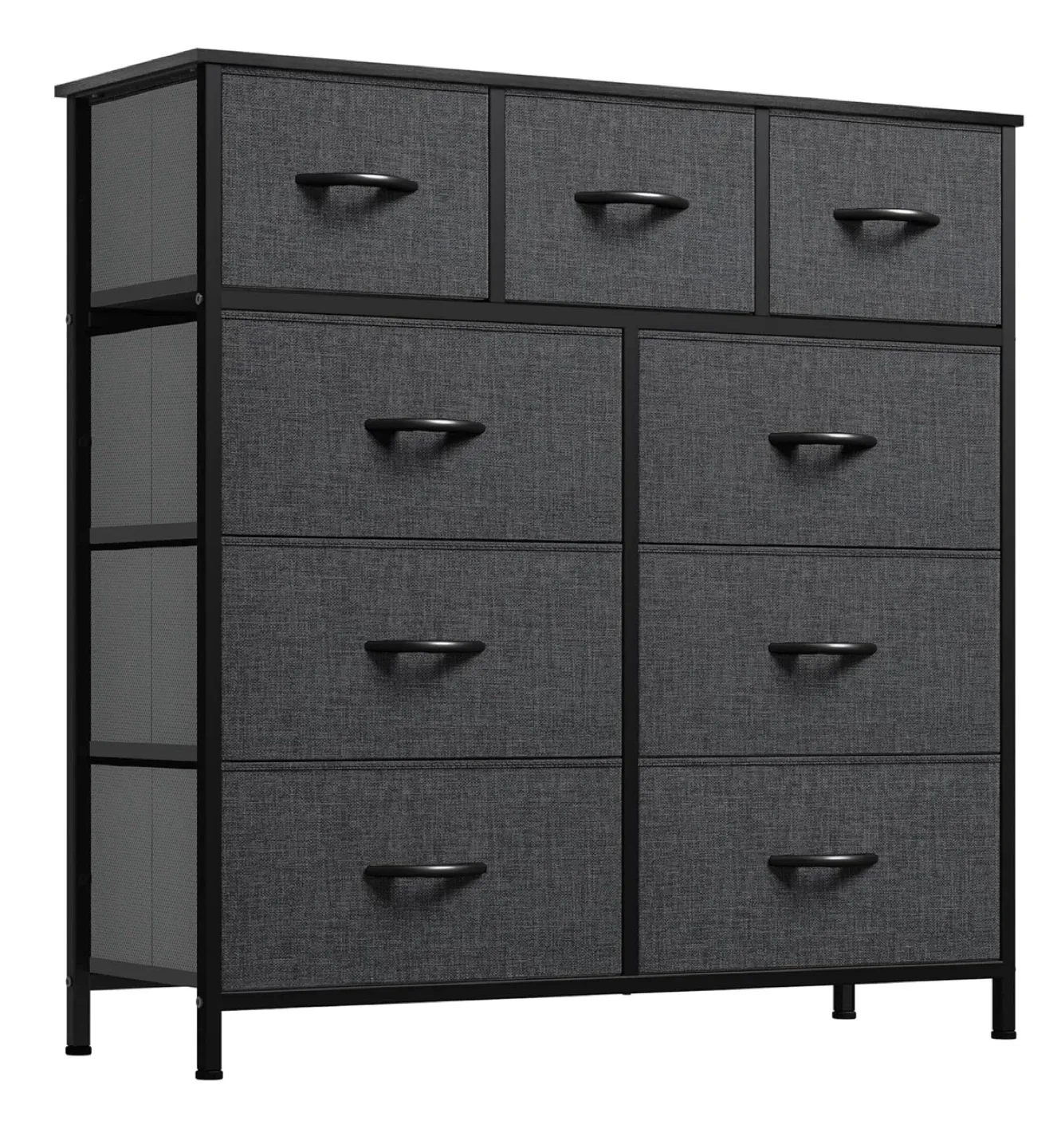 Grey Fabric Dresser with 9 Drawers thumbnail