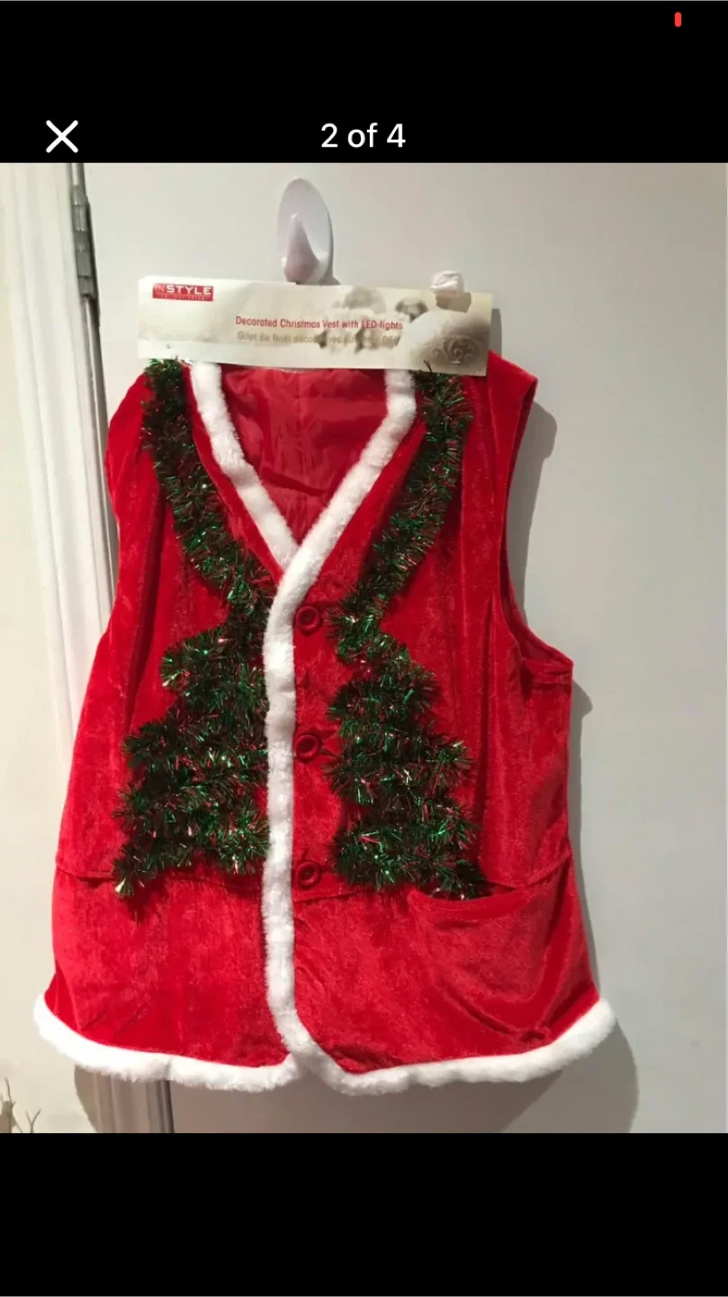 Instyle Christmas Vest w/ LED Lights - Red