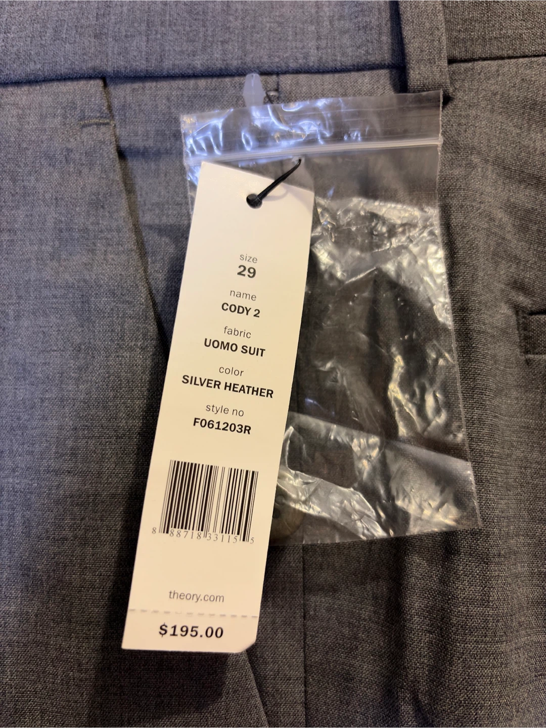 Theory Grey Virgin Wool Trouser - photo 2