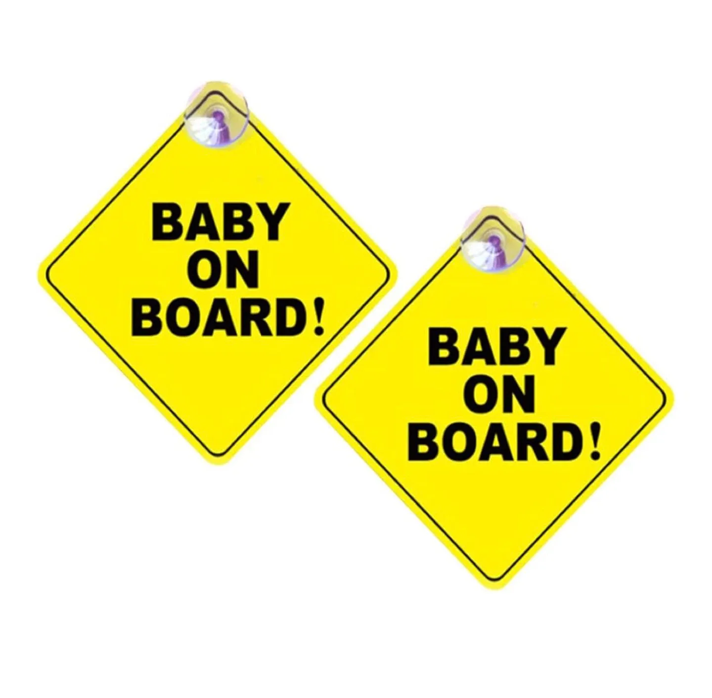 Baby on Board Car Safety Sign - Yellow