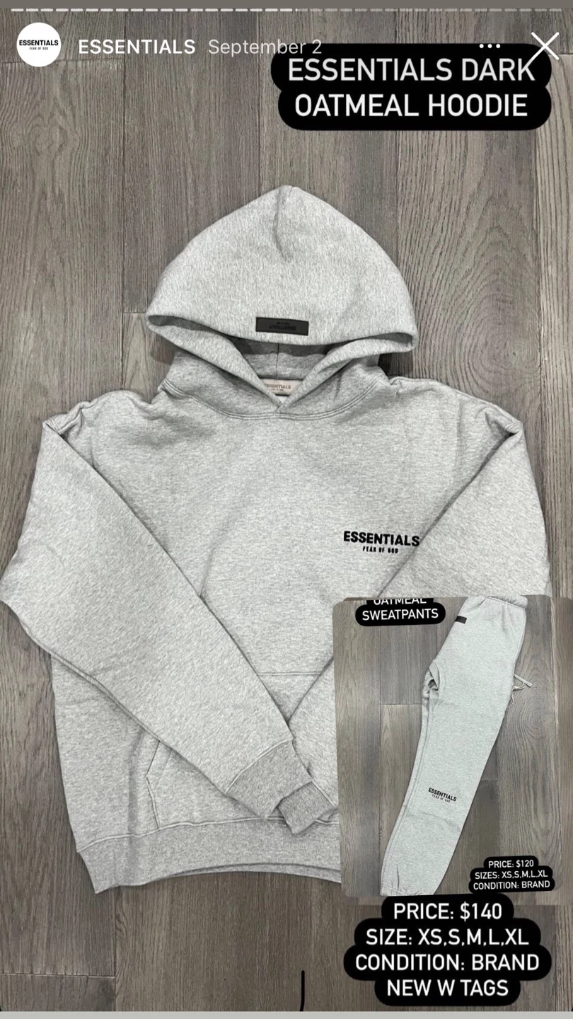 New Essentials Dark Oatmeal Hoodie
