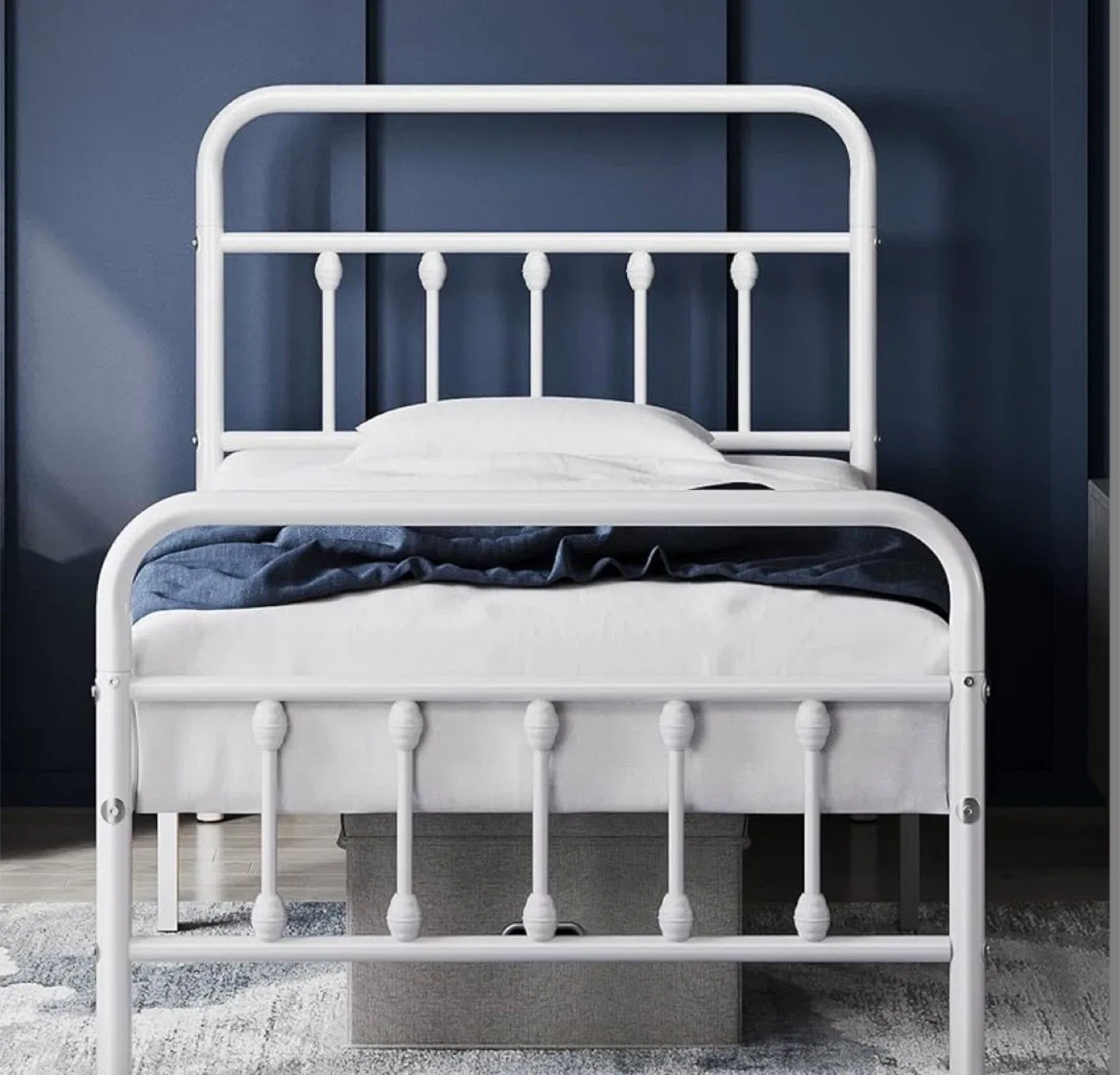 White Metal Bed Frame - Twin Size thumbnail