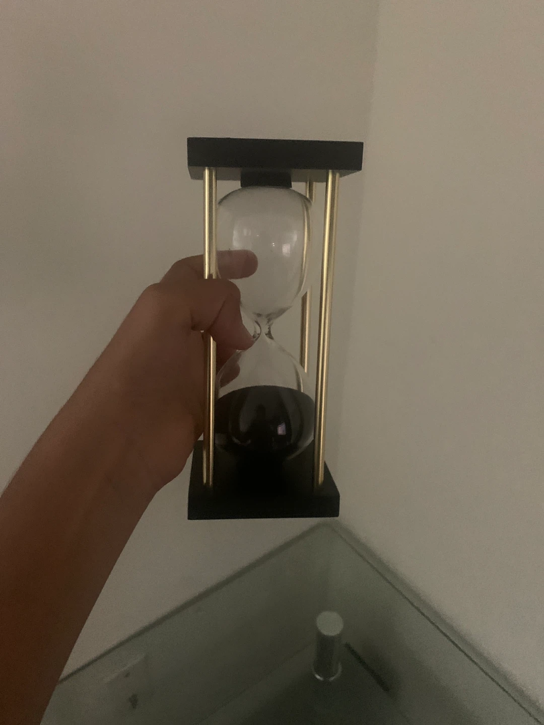 Hourglass Sand Timer - Black & Gold
