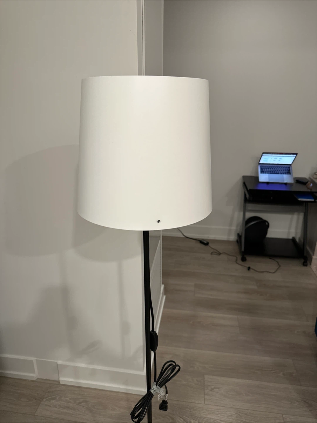 IKEA Floor Lamp - White Shade, Black Stand - photo 2