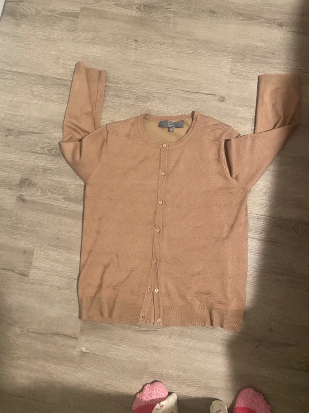 Textured ladies beige cardigan large image indicator(2)