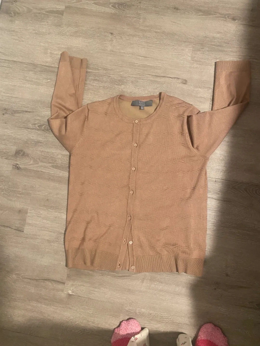 Textured ladies beige cardigan large image indicator(4)