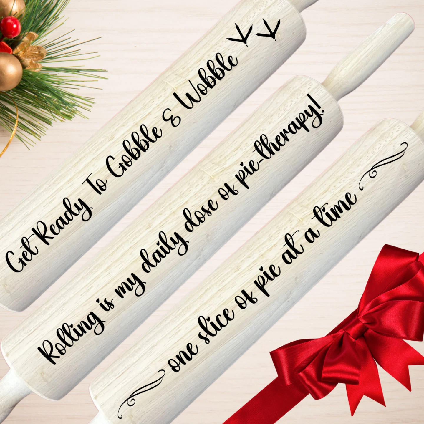 Personalized Christmas gifts engraved rolling pins - photo 2
