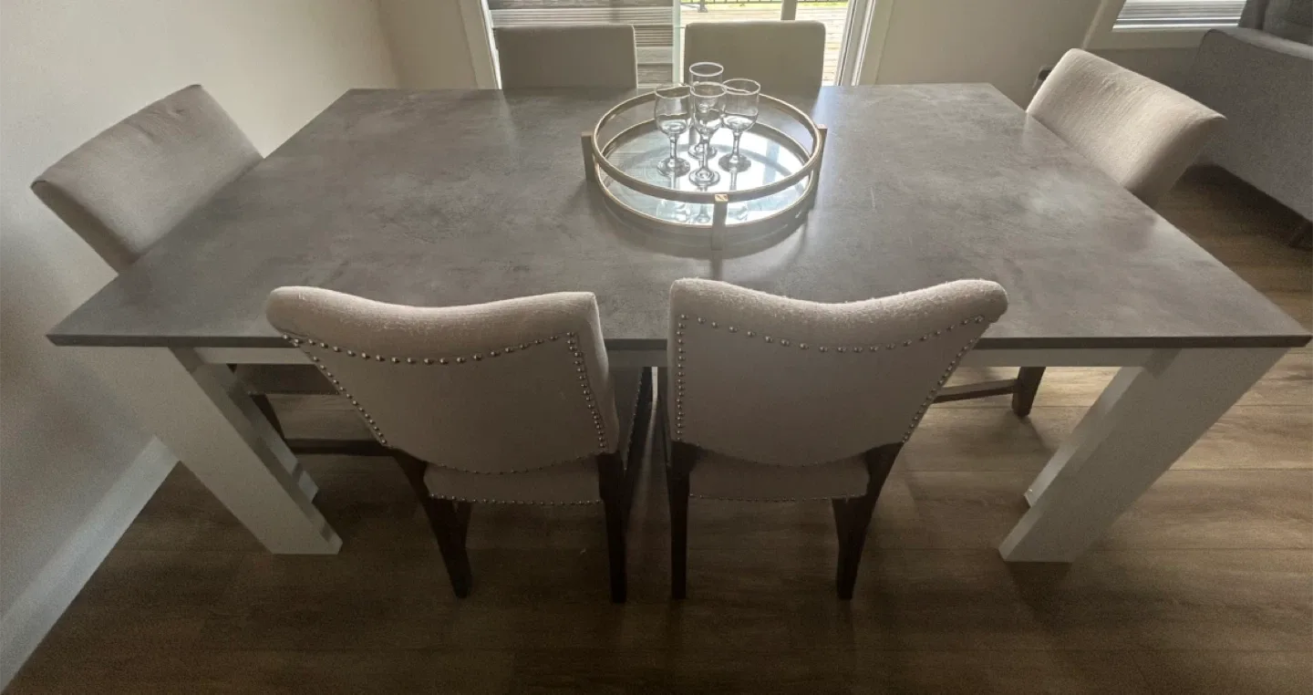 Free - Dining Table with 6 Upholstered Chairs image indicator(2)