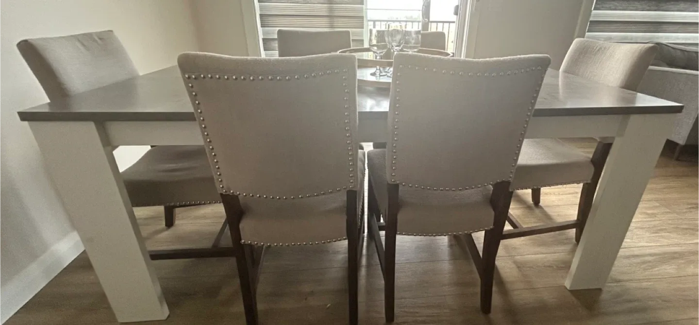 Free - Dining Table with 6 Upholstered Chairs image indicator(4)