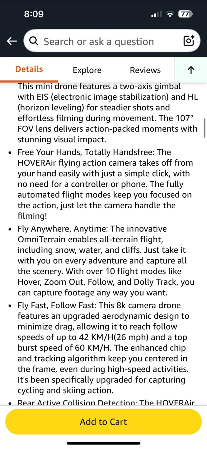 HoverAir X1 PRO MAX Drone - New in Box image indicator(6)