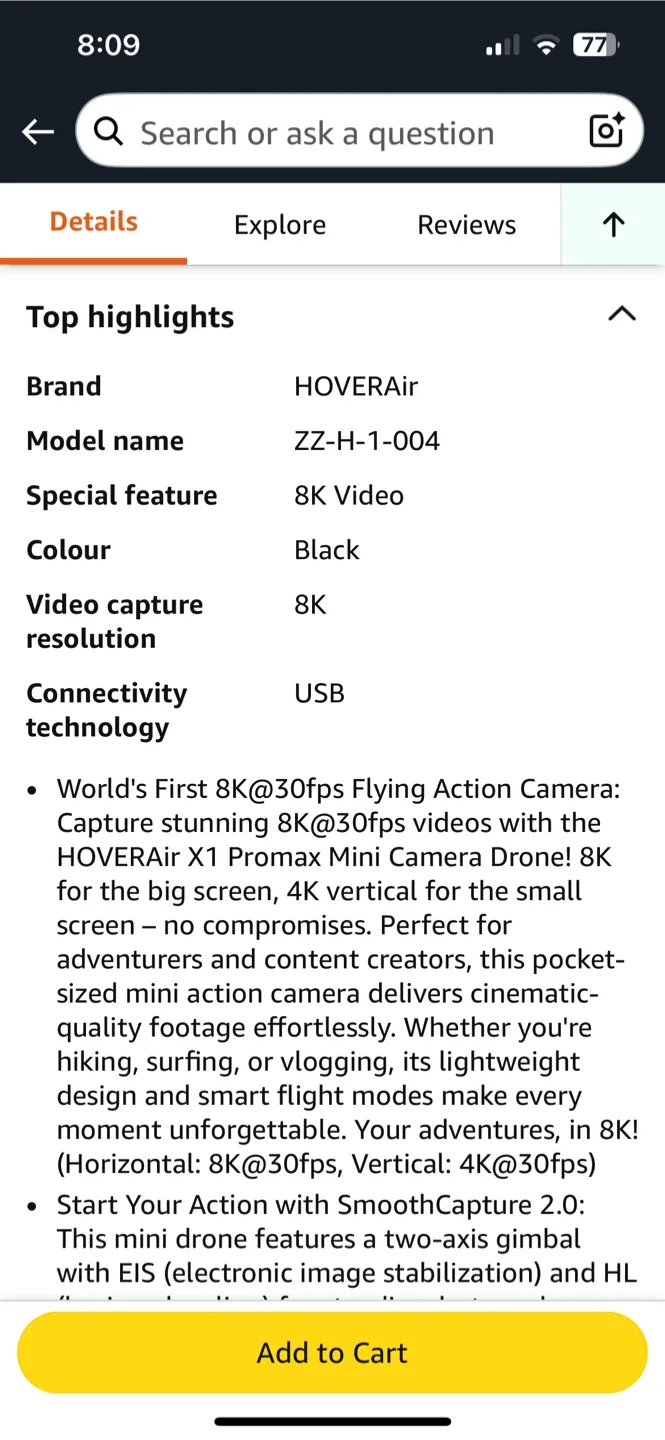 HoverAir X1 PRO MAX Drone - New in Box image indicator(7)