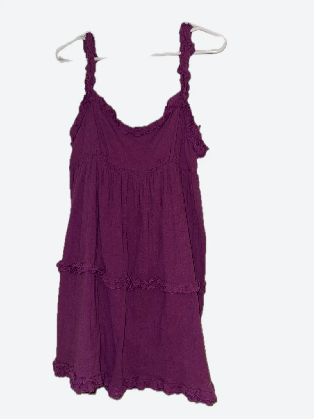 Urban Outfitters Purple Georgia Linen Tie-Back Apron Dress thumbnail