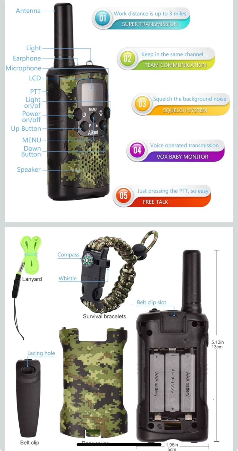 2 pack walkie talkies 22 channels 3 mile range - photo 2