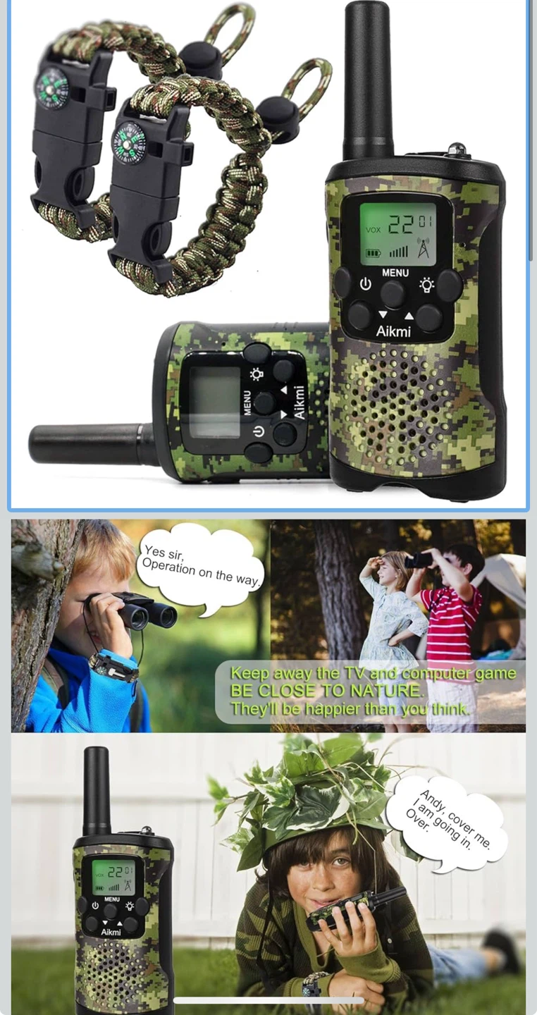 2 pack walkie talkies 22 channels 3 mile range