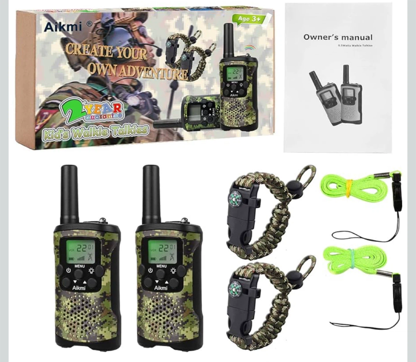 2 pack walkie talkies 22 channels 3 mile range - photo 3