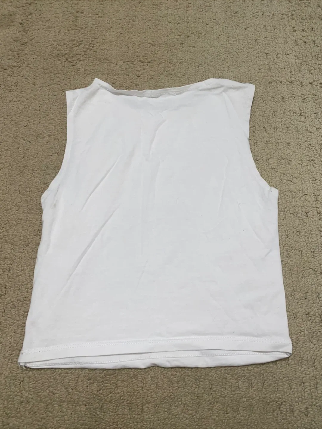 White Sleeveless crop Vest Top image indicator(3)