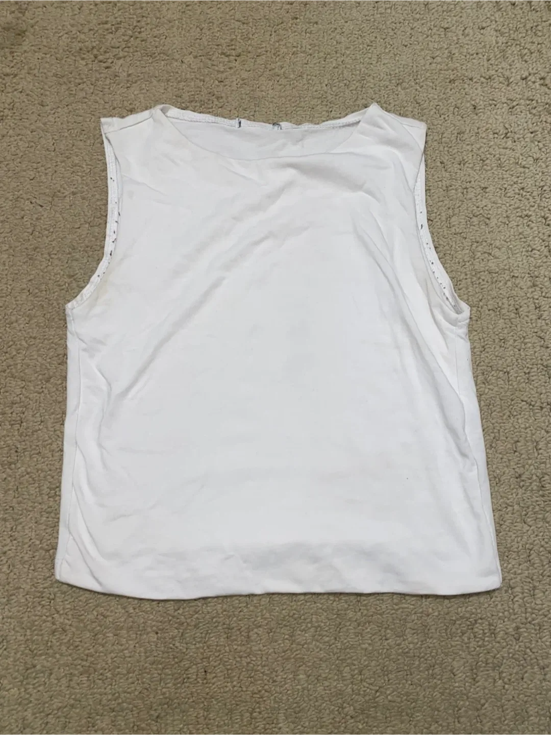 White Sleeveless crop Vest Top thumbnail