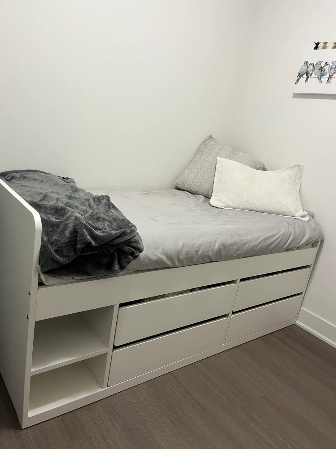 Twin white bed with storage SLÄKT IKEA - photo 2