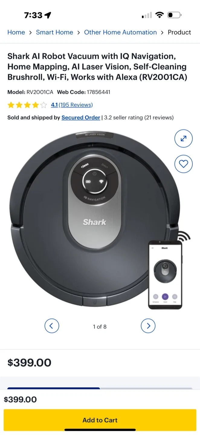 Shark AI Robot Vacuum - Like New! image indicator(10)