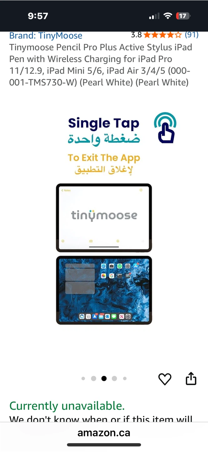 TinyMoose Pencil Pro Plus Active Stylus - Pearl White - photo 3