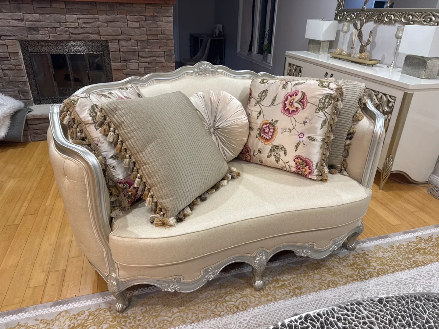 Elegant Loveseat, Sofa Set with Carpet and Table image indicator(5)