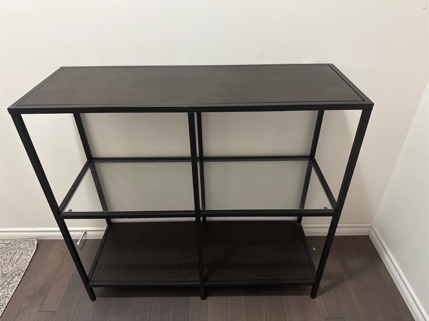IKEA Black Metal & Glass Shelf - photo 3
