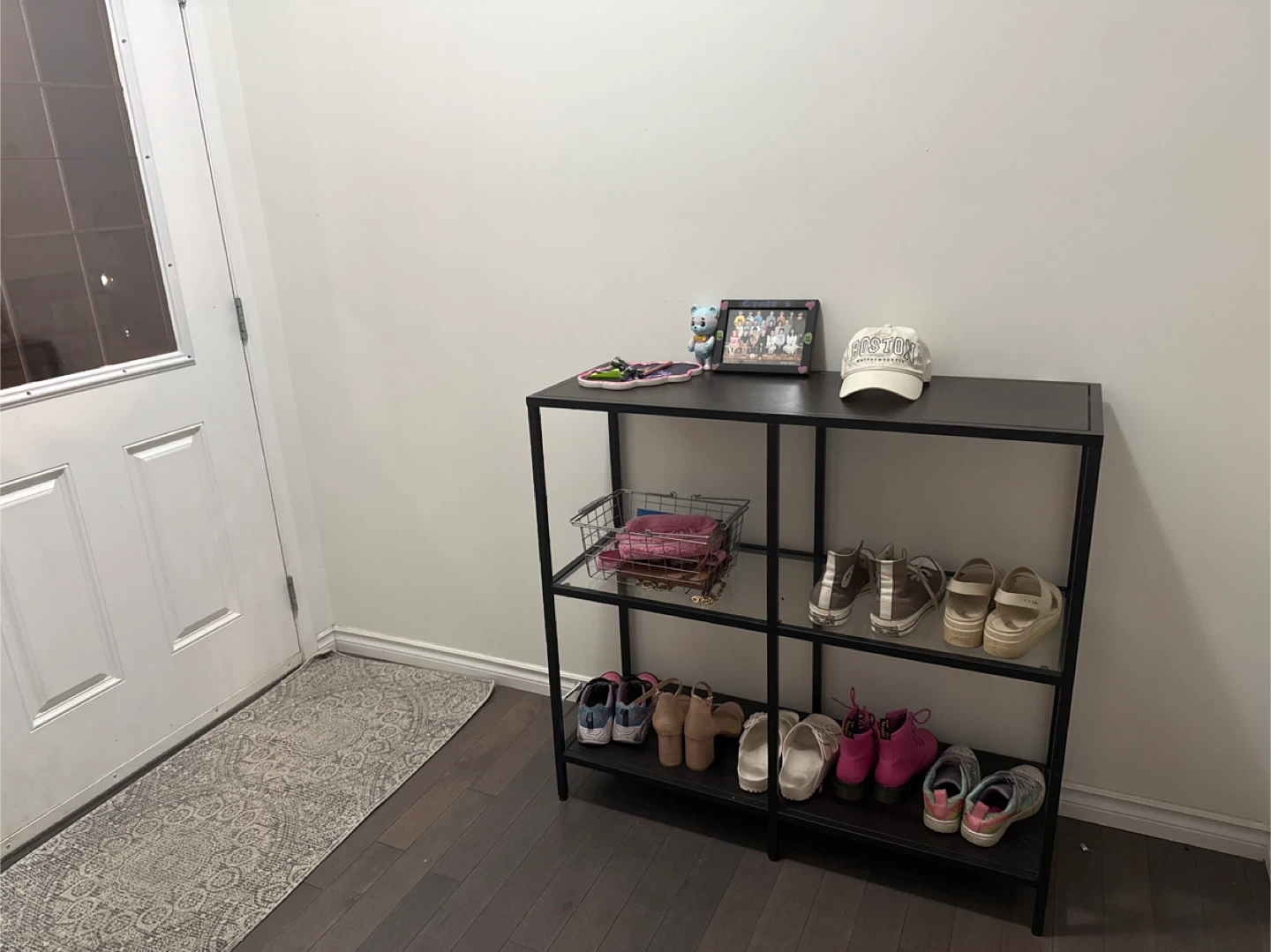 IKEA Black Metal & Glass Shelf