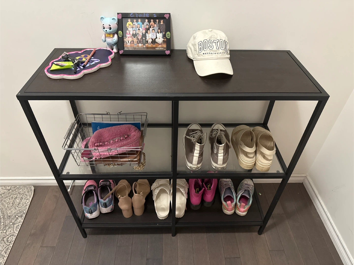 IKEA Black Metal & Glass Shelf - photo 2