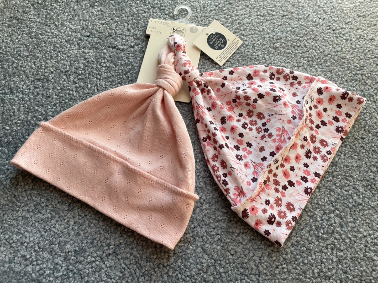 George Baby Hats - 2 Pack, 100% cotton