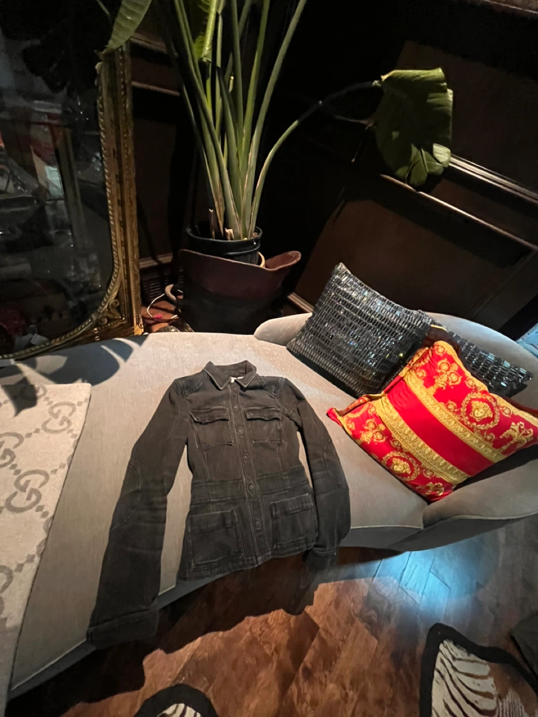 Armani Exchange Black Denim Jacket - Size XS