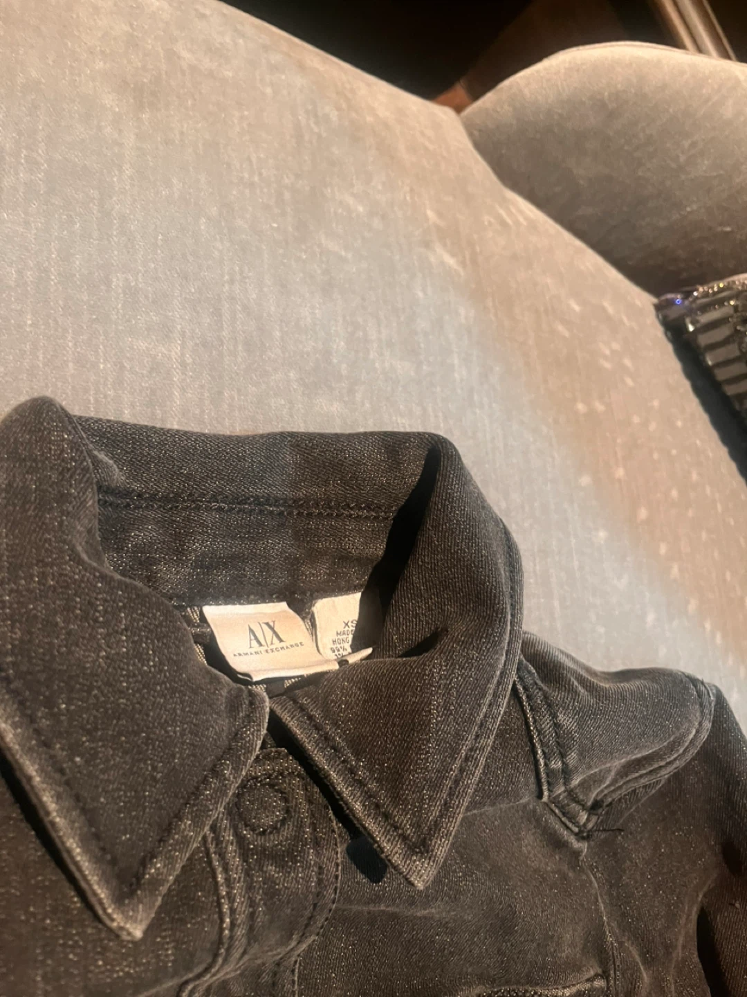 Armani Exchange Black Denim Jacket - Size XS - photo 3
