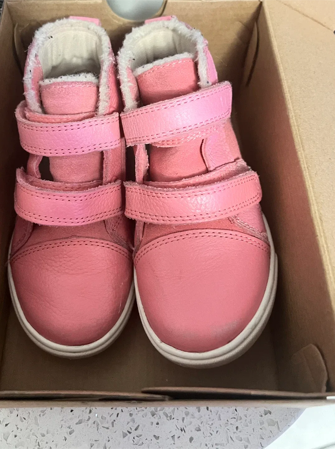 UGG Kids Pink Leather Ankle Boots - Size  8 image indicator(2)