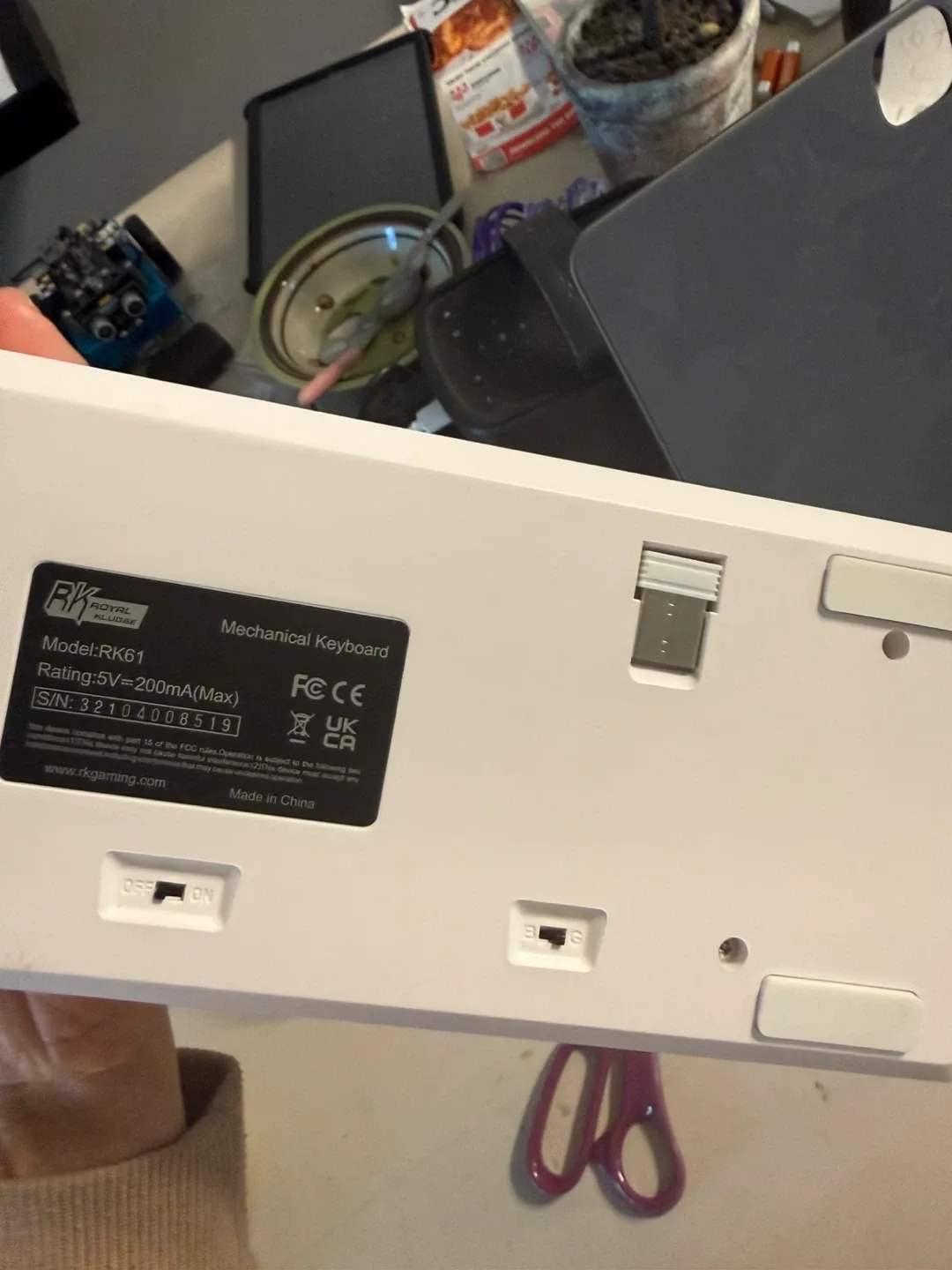 RK ROYAL KLUDGE RK61 Mechanical Keyboard - White image indicator(2)