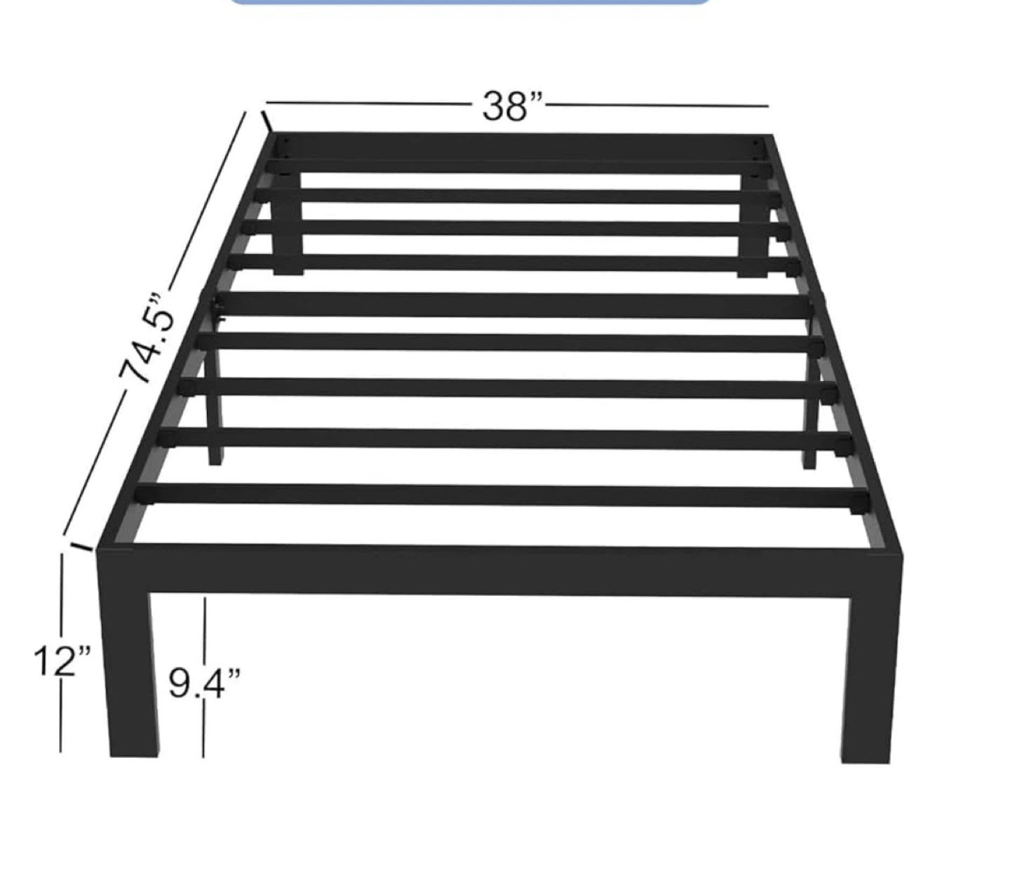 Metal Bed Frame - twin Size - photo 2