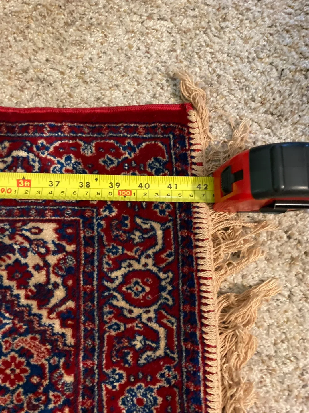 Red & Blue Patterned Area Rug (42" x 27") image indicator(5)