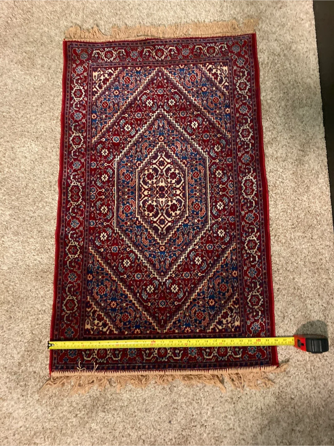 Red & Blue Patterned Area Rug (42" x 27") image indicator(3)