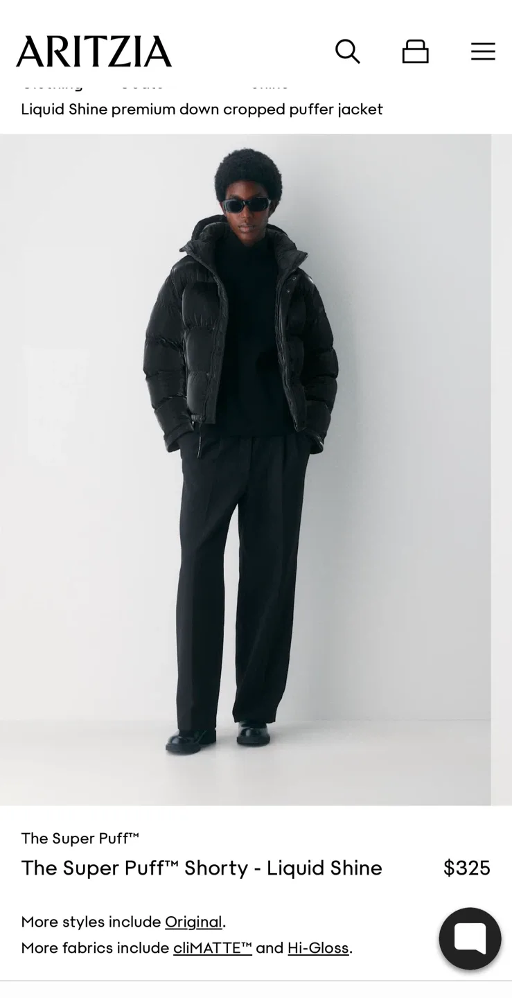 Aritzia The Super Puff™  liquid shine Black Jacket XS image indicator(6)