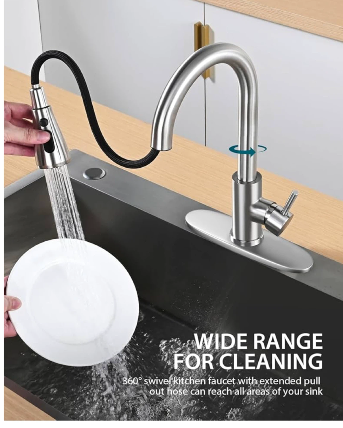 Pull Down Kitchen Faucet - Brushed Nickel - photo 3